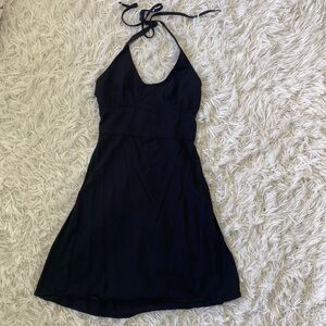 XS Halter Mini Black Dress